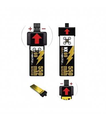 Акумулятори NewBeeDrone Nitro Nectar NX69 550mAh 1S 80C HV LiPo Battery 2xBatteries