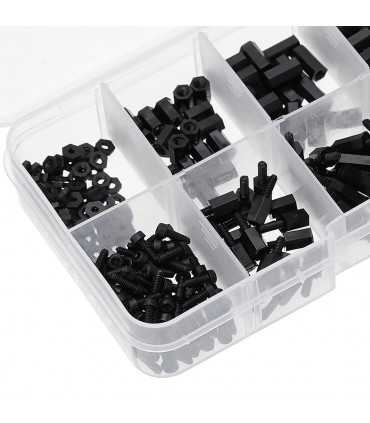 Набір З 300 Чорних Нейлонових Стійок Болтів Та Гайок Suleve™ M2NH4 M2