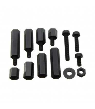Набір З 260 Чорних Нейлонових Стійок Болтів Та Гайок Suleve™ M3NH2 M3