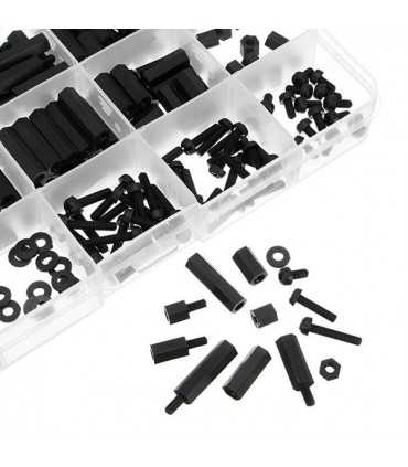 Набір З 260 Чорних Нейлонових Стійок Болтів Та Гайок Suleve™ M3NH2 M3