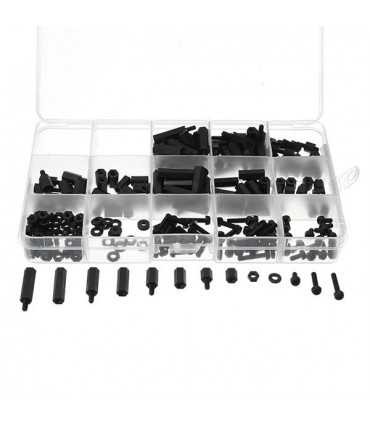 Набір З 260 Чорних Нейлонових Стійок Болтів Та Гайок Suleve™ M3NH2 M3