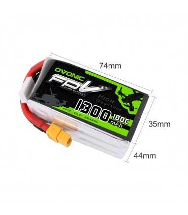 Акумулятор Ovonic 1300mAh 6S 22.2V 100C Lipo