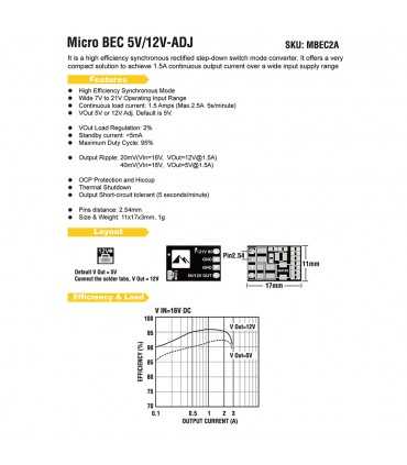 Мікро BEC Matek Micro BEC 7-21V to 5V/12V 1.5A