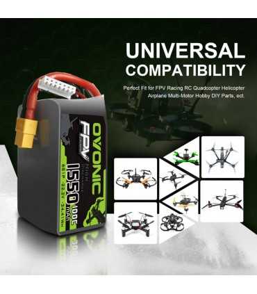 Акумулятор Ovonic 1550mAh 6S 22.2V 100C Lipo
