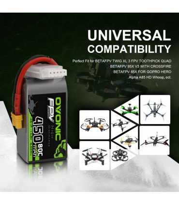 Акумулятор Ovonic 450mah 4S 14.8V 80C Lipo