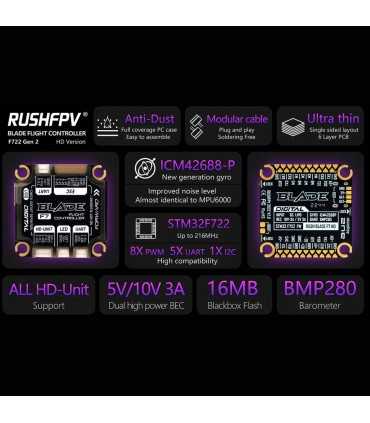 Польотний Контролер Rush Blade F722 V2 Flight Controller For Digital FPV System