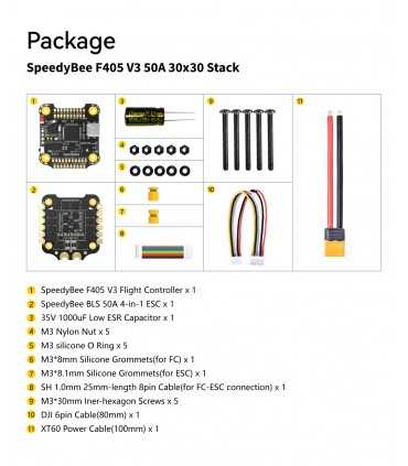 Політний стек SpeedyBee F405 V3 BLS 50A 30x30 FC&ESC Stack