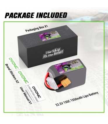 Акумулятор Ovonic Rebel 2.0 1550mAh 6S 150C 22.2V Lipo Battery
