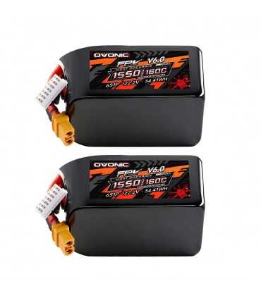 Два акумулятора Ovonic 6S 1550mAh 160C 22.2V LiPo Battery w/XT60 Plug