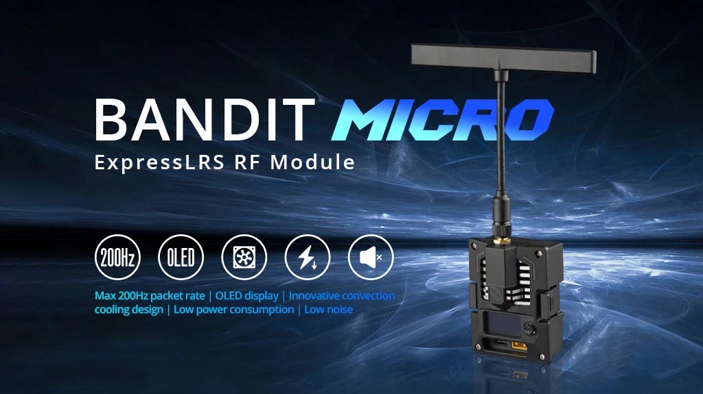 RadioMaster Bandit Micro 915 МГц ExpressLRS RF Module з T-антеною