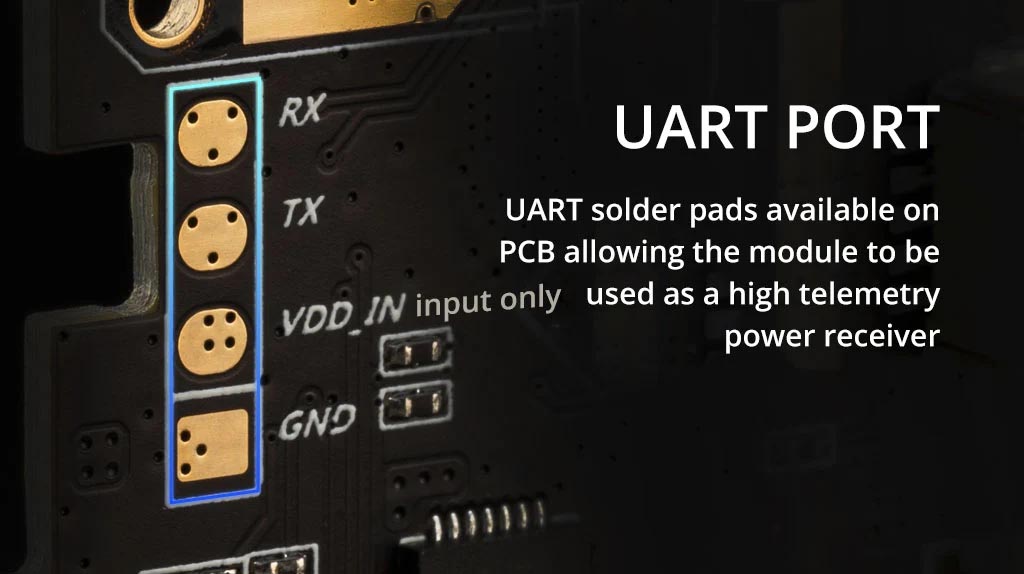 UART-контакти на платі RadioMaster Bandit Micro для додаткової інтеграції